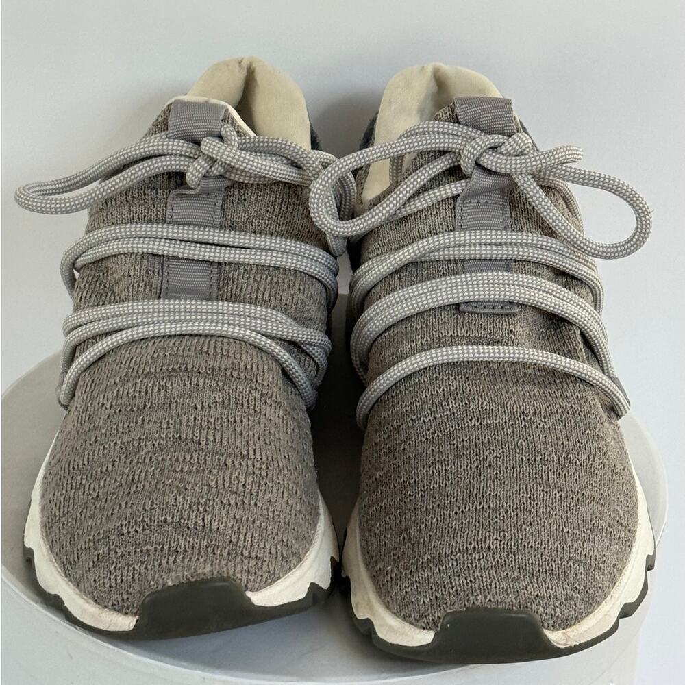 Sorel Kinetic Lace Sneakers Womens 7.5 Gray Knit Comfort Walking Shoes